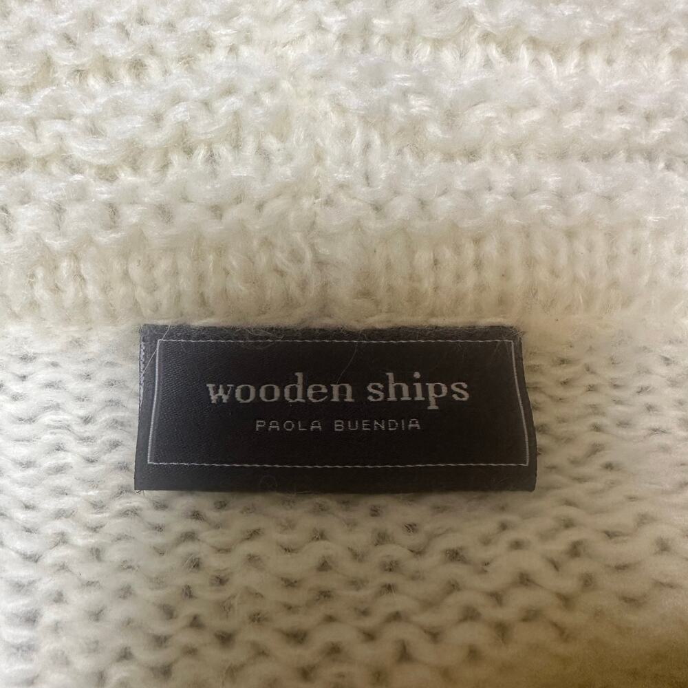 Wooden Ships Cream Cowl Neck Knit Sweater - Picture 3 of 5